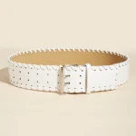 1612 # 5.8CM White with White String (double Pin Buckle)